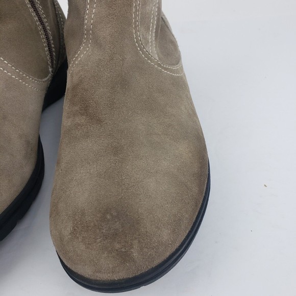 Clarks Bendables Women's Boots Beige Suede Faux Fur Ankle Booties Size 11 M - Picture 9 of 16